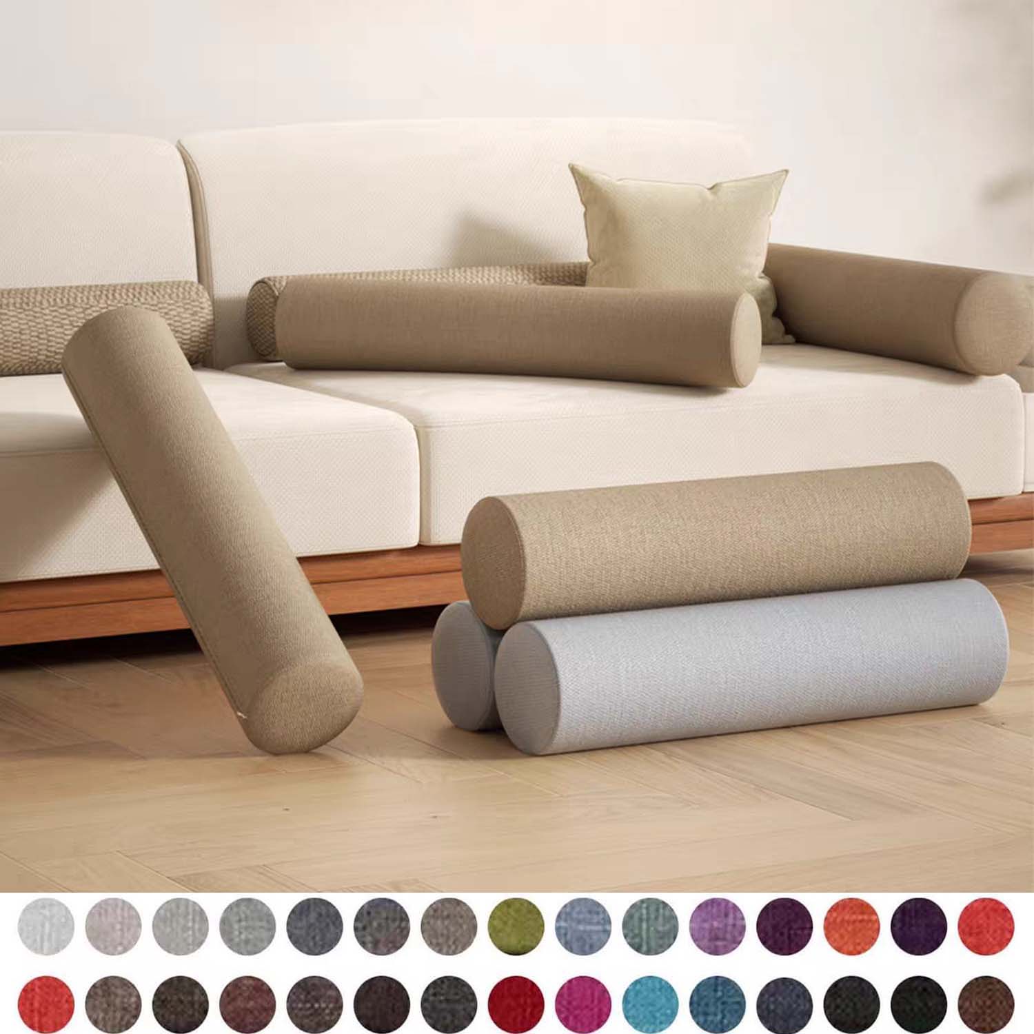 Bolster Cushion Round - Almohada en rollo de espuma para