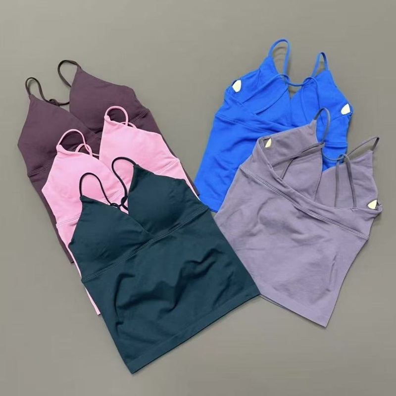 Pilates Yoga Wrap Top - Top Deportivo Largo con Tirantes Finos