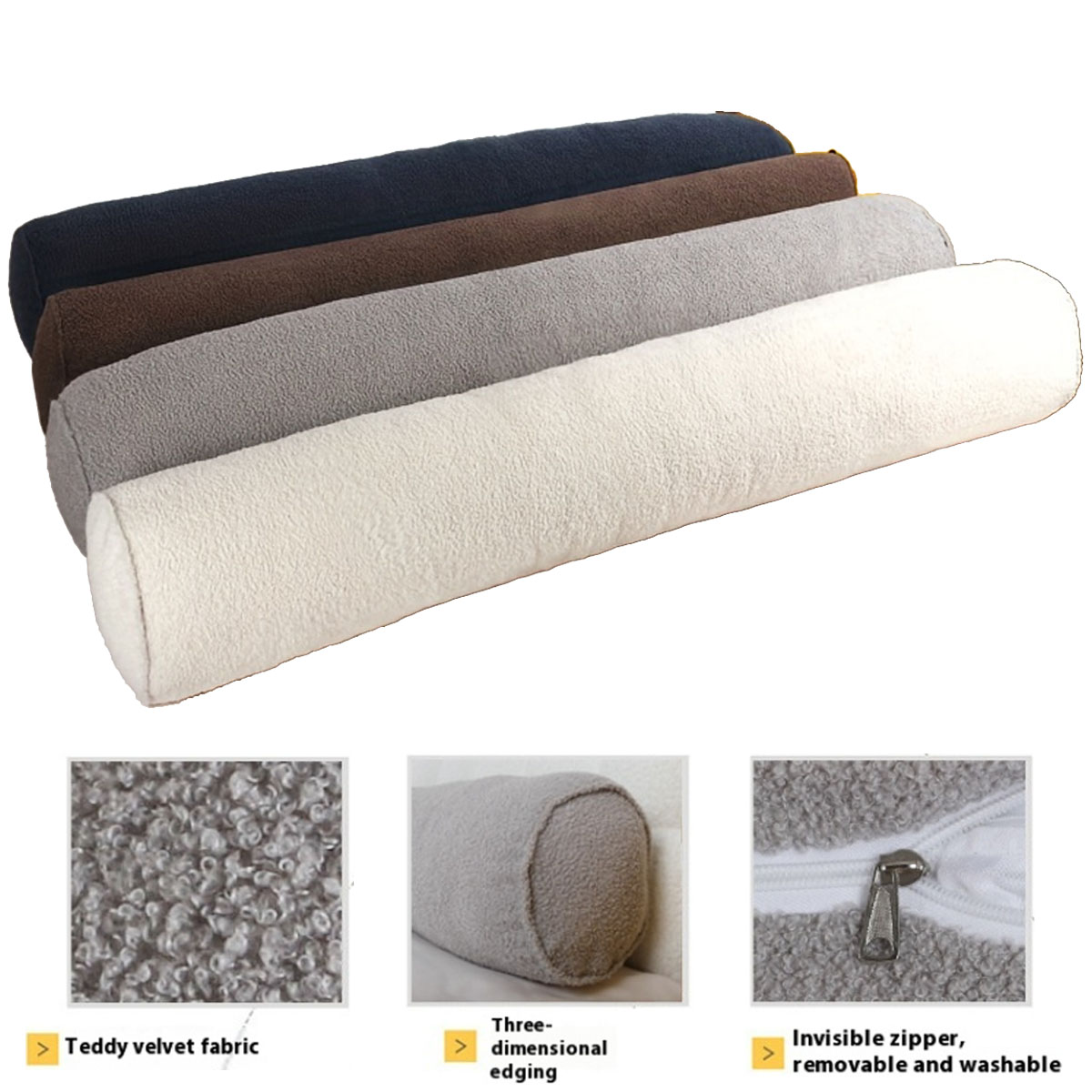 Bolster Cushion Round - Funda de almohada redonda, soporte largo