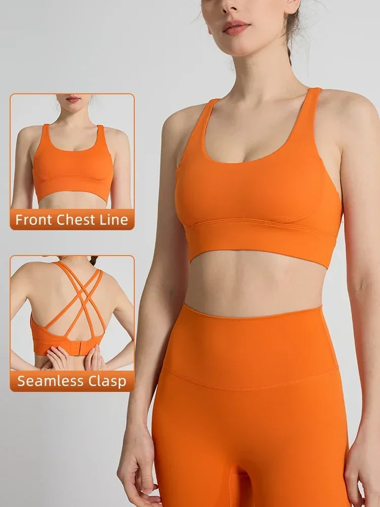 Pilates Yoga Wrap Top - Sujetador deportivo de Color liso para