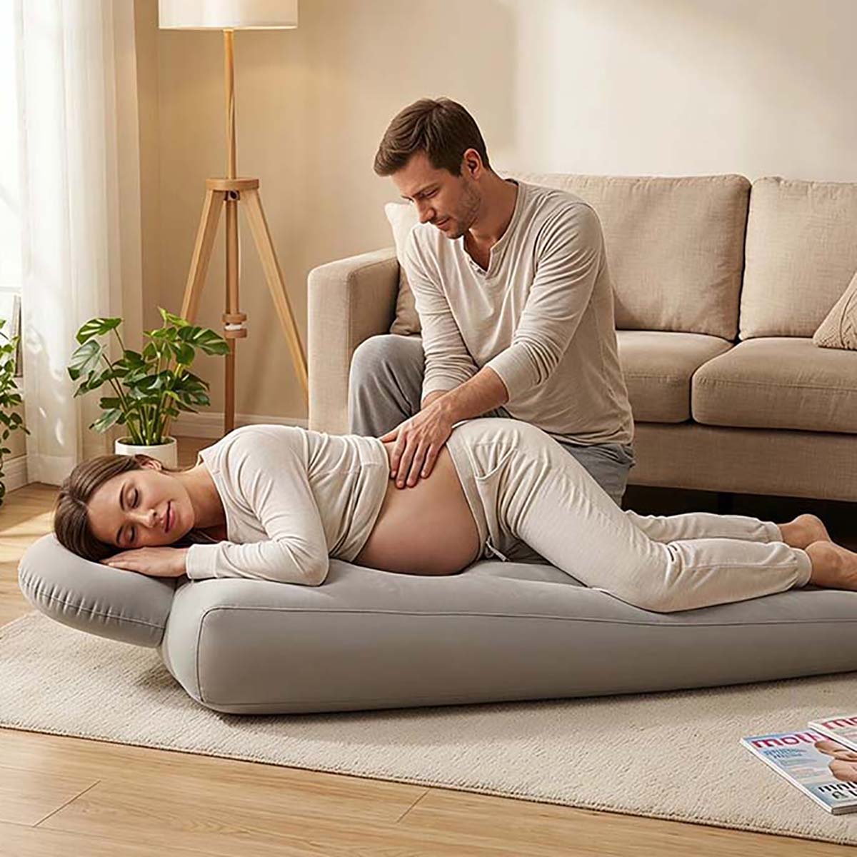 Mat Pilates Yoga - Almohada inflable para embarazo, colchoneta de