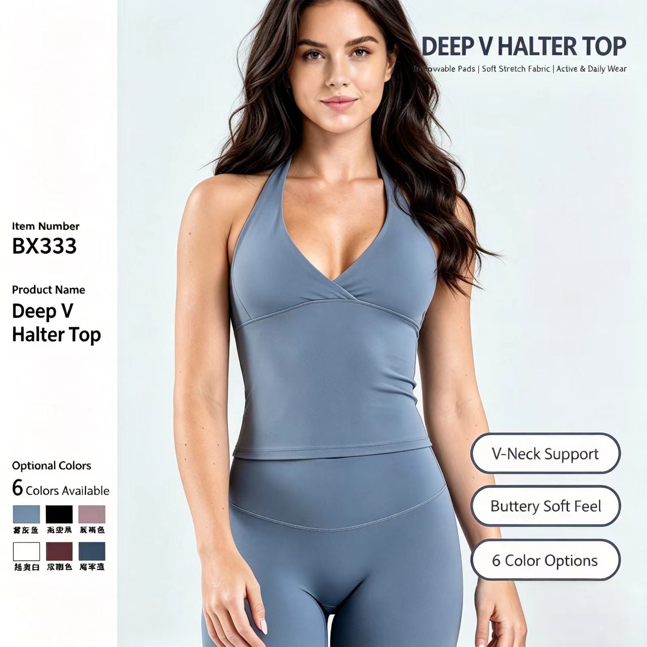 Top deportivo tipo halter con  - Pilates V Yoga reseña y precio
